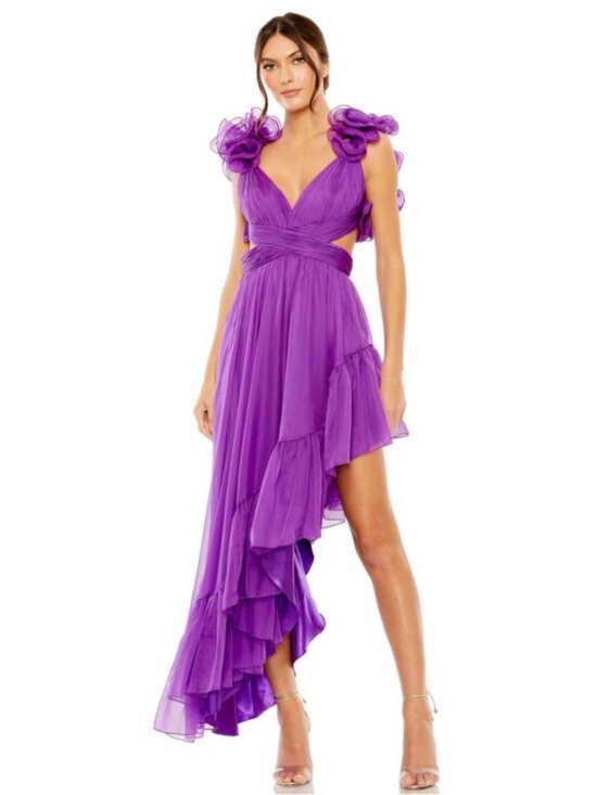 Mac Duggal Dresses & Skirts - Mac Duggal Vibrant Purple High-Low Ruffle Evening Dress